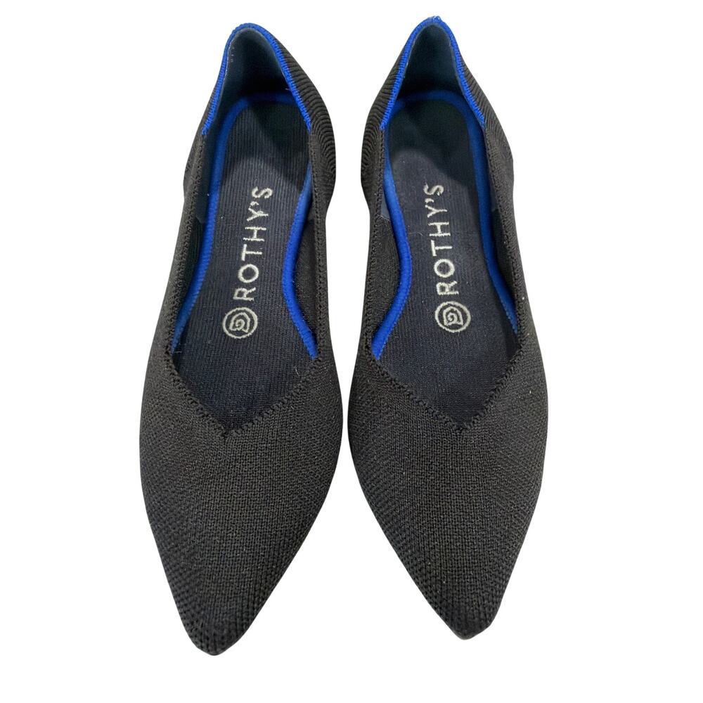 Rothy's The Point Flats Women's Shoes Size 7 Black Washable Ballet Workwear